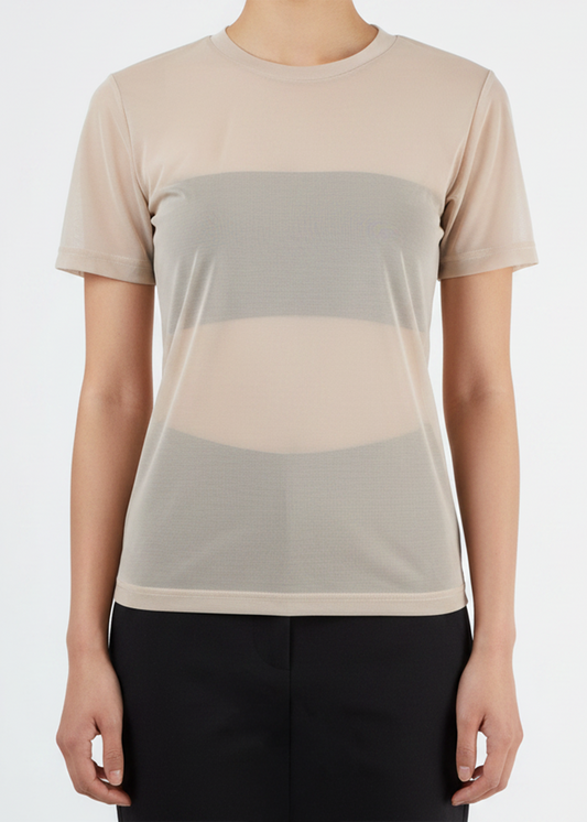 ARCHIVE 22020 - nude sheer tshirt