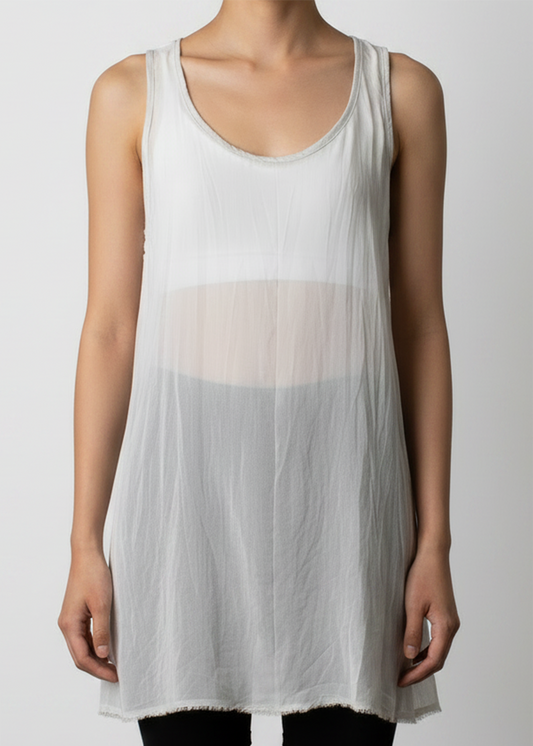 ARCHIVE 30104 - wool silk tank top in smoke