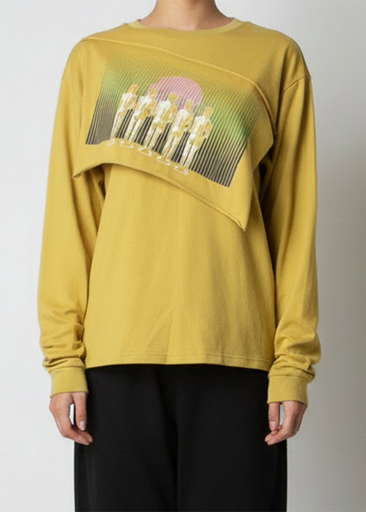 ARCHIVE 30160 - printed cotton tshirt mustard