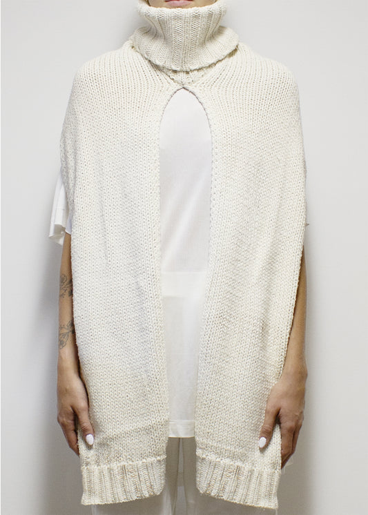 ARCHIVE 40123 - turtleneck scarf raw white