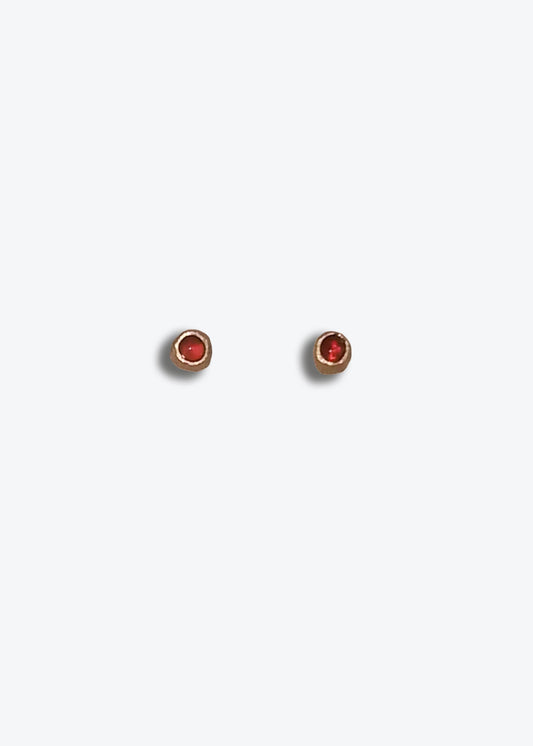 tiny studs - carnelian