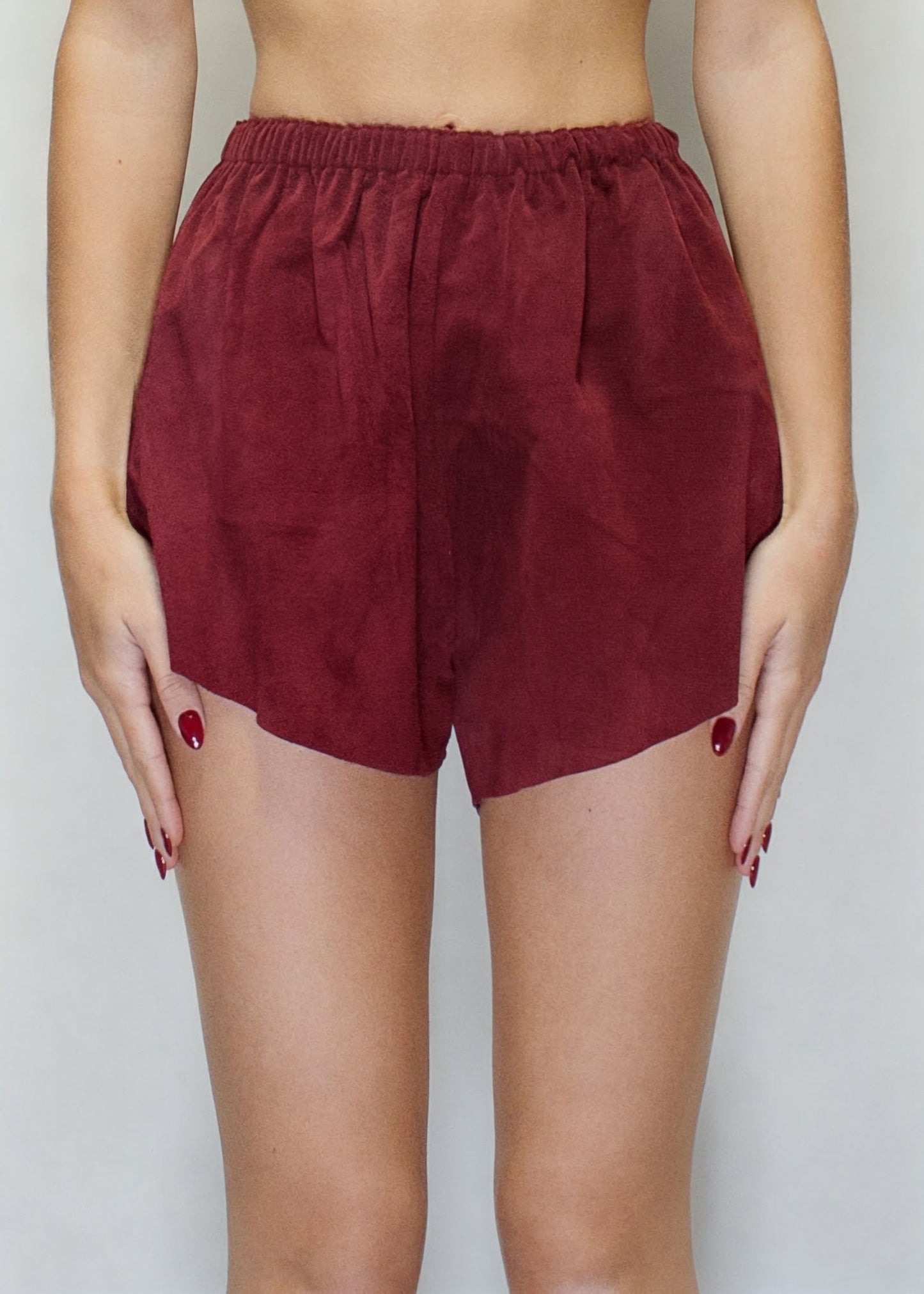 ARCHIVE 50048 - suede shorts bordeaux