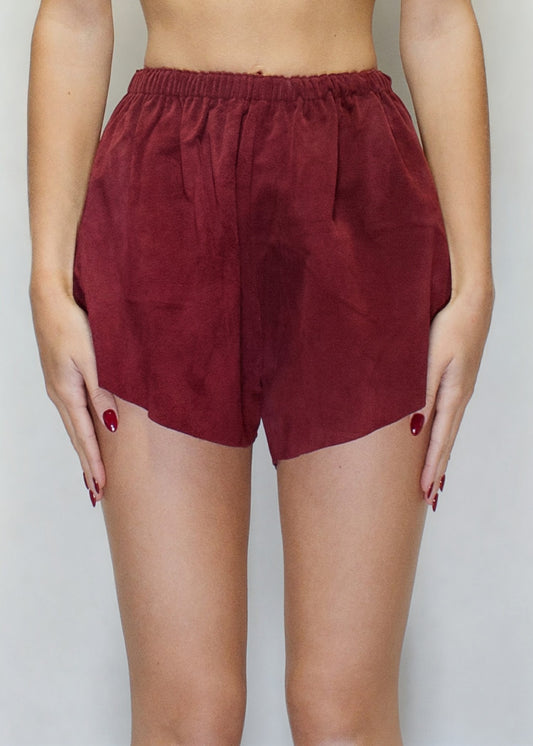 ARCHIVE 50048 - suede shorts bordeaux