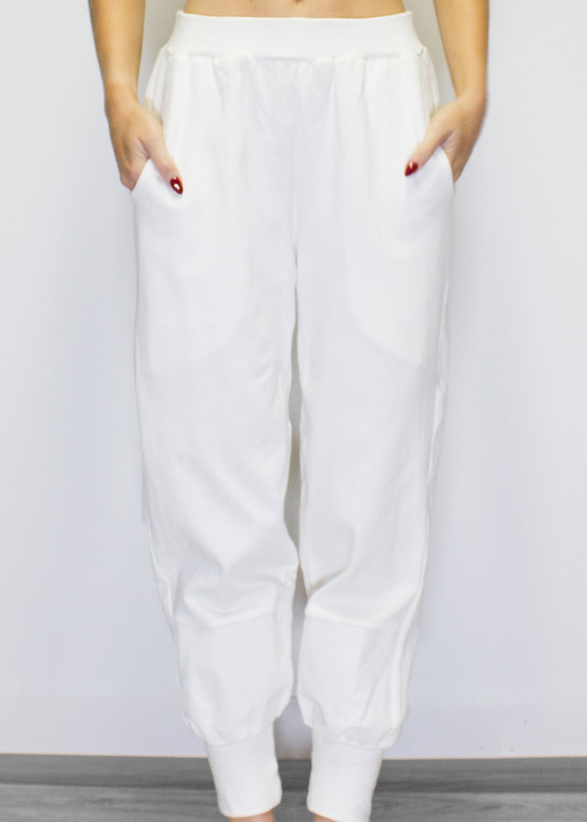 ARCHIVE 50047 - cotton denim sweatpants white