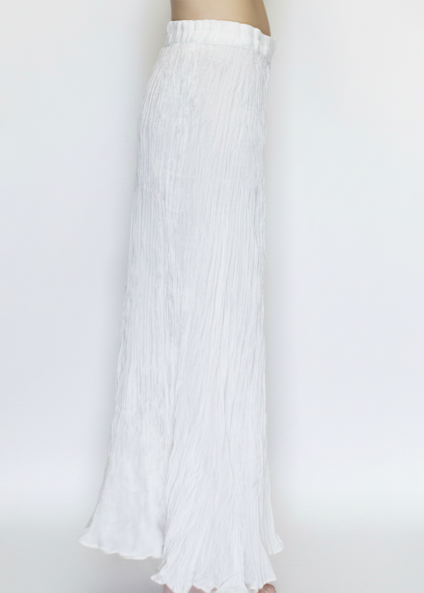 ARCHIVE 50056 - pleated silk skirt raw white