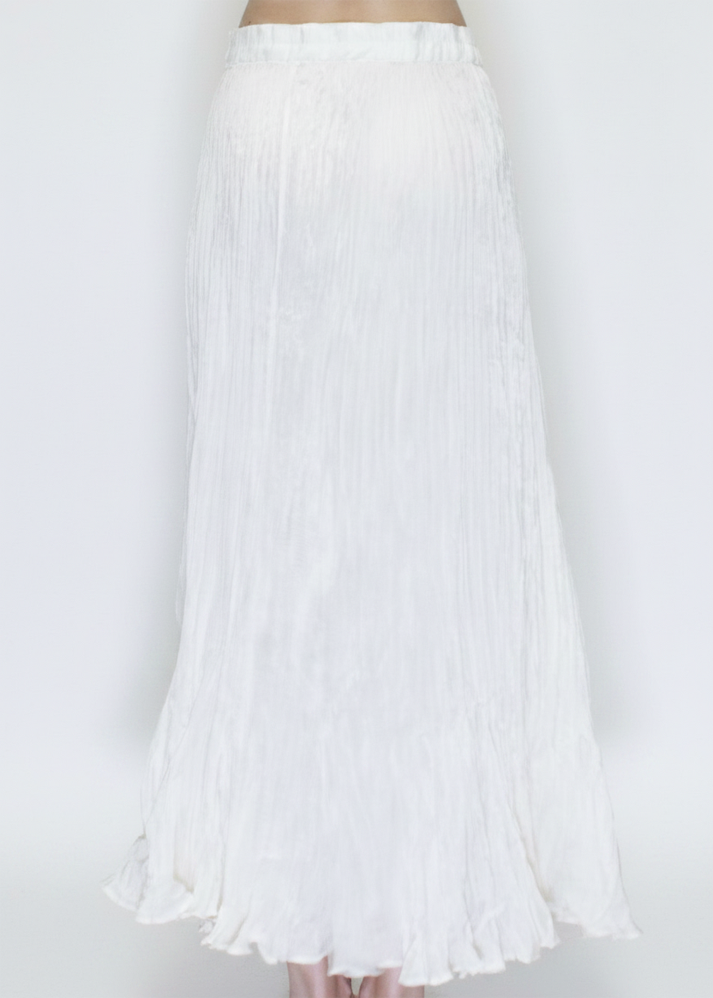 ARCHIVE 50056 - pleated silk skirt raw white