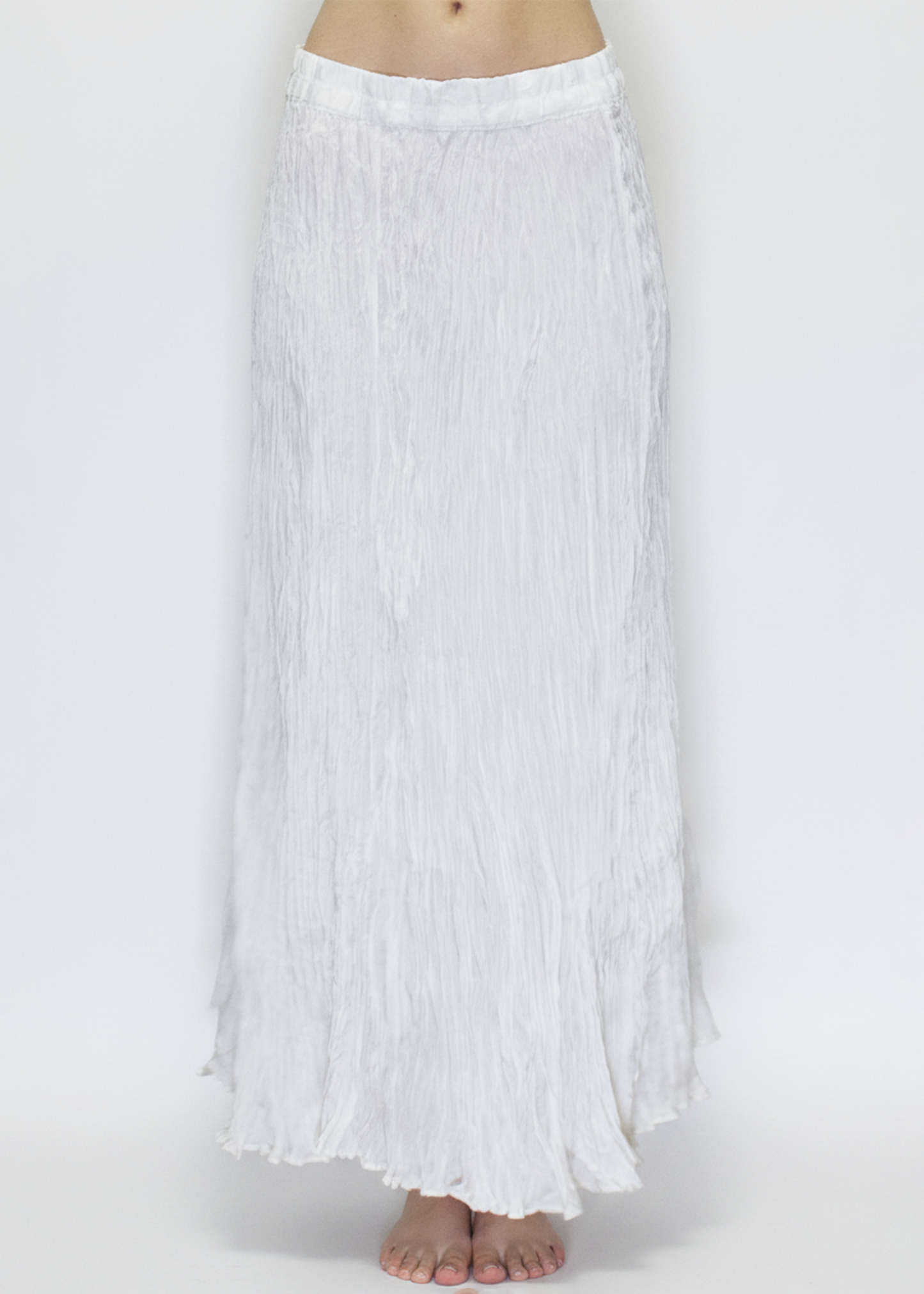 ARCHIVE 50056 - pleated silk skirt raw white