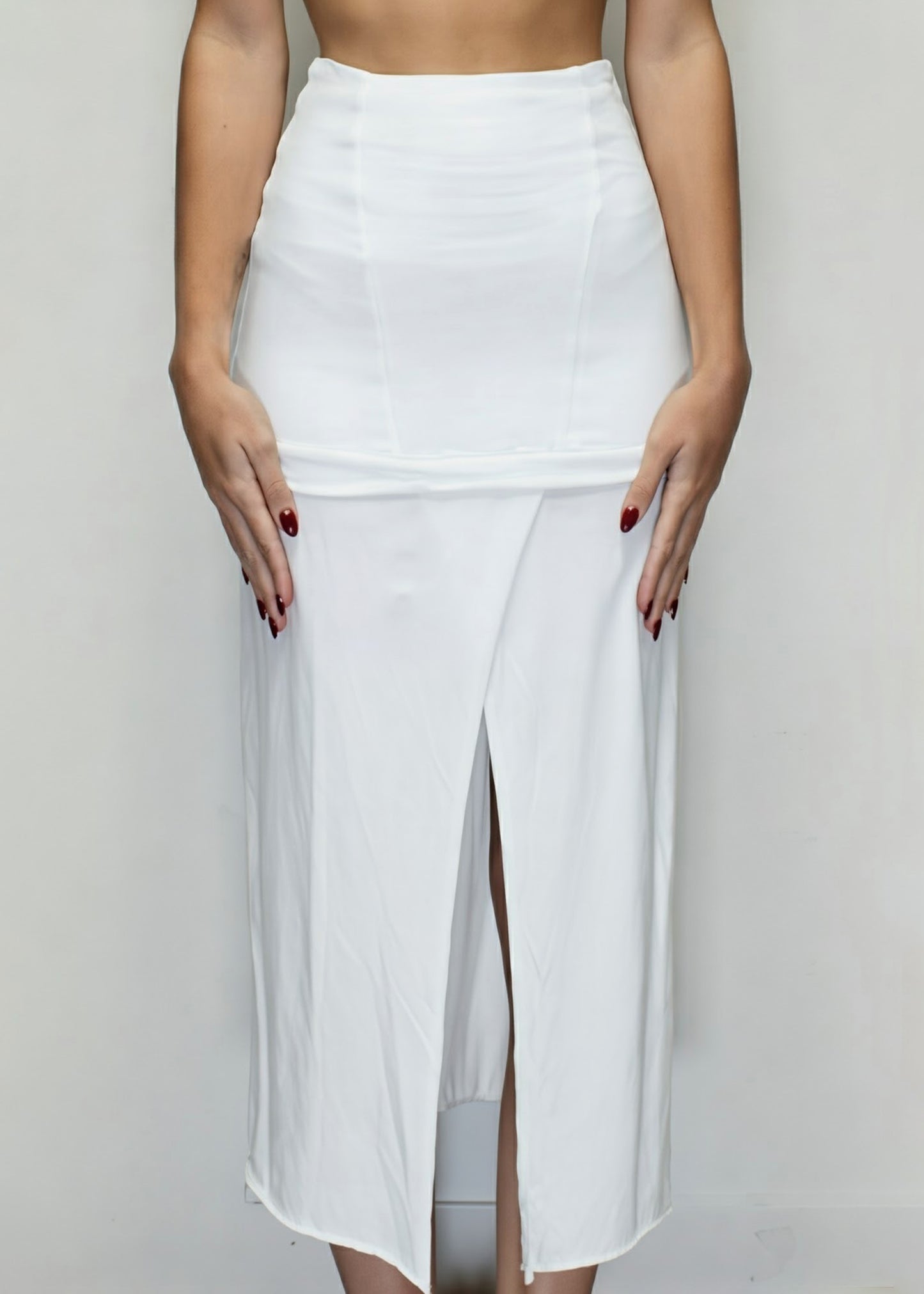ARCHIVE 50030- sweep skirt jersey white