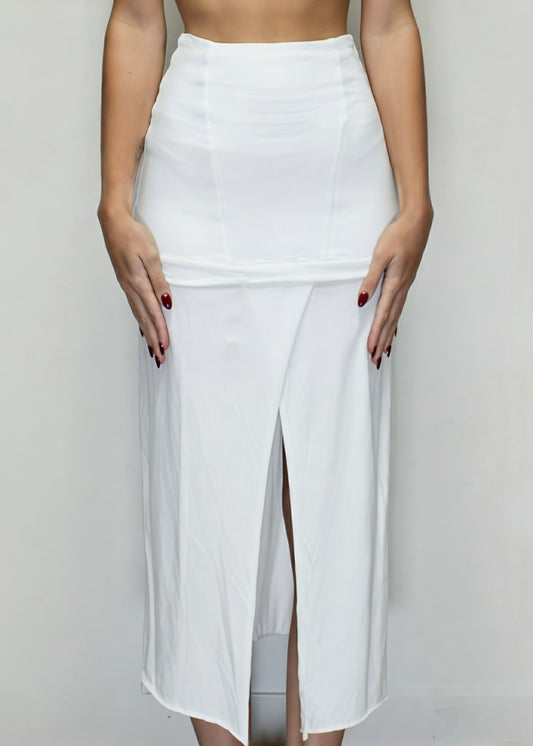 ARCHIVE 50030- sweep skirt jersey white