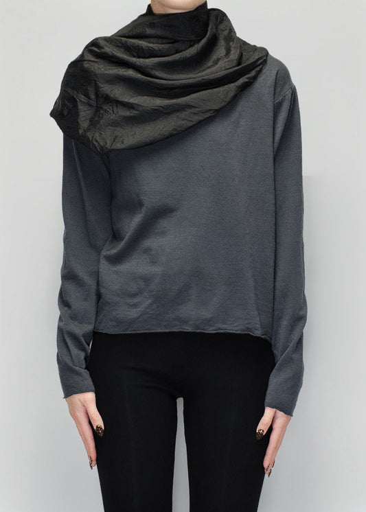 ARCHIVE 50069 - silk tube sweater charcoal