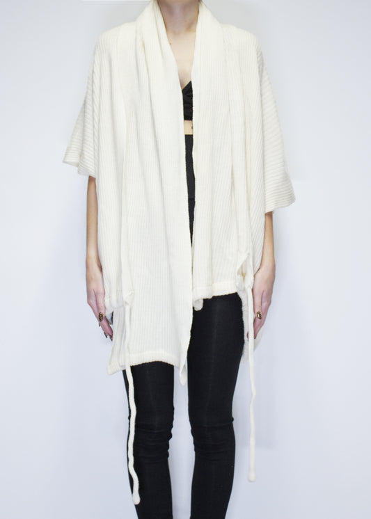 ARCHIVE 40122 - scarf wrap cardigan ivory
