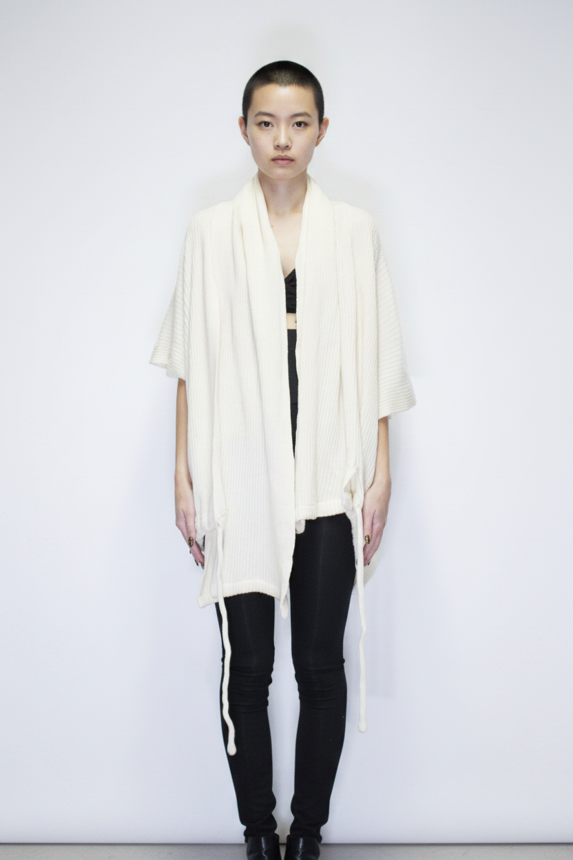 ARCHIVE 40122 - scarf wrap cardigan ivory