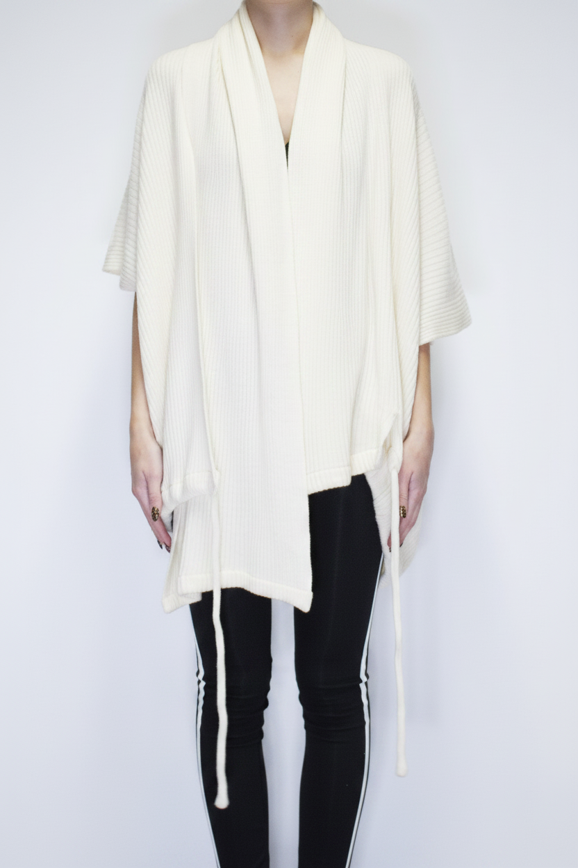 ARCHIVE 40122 - scarf wrap cardigan ivory