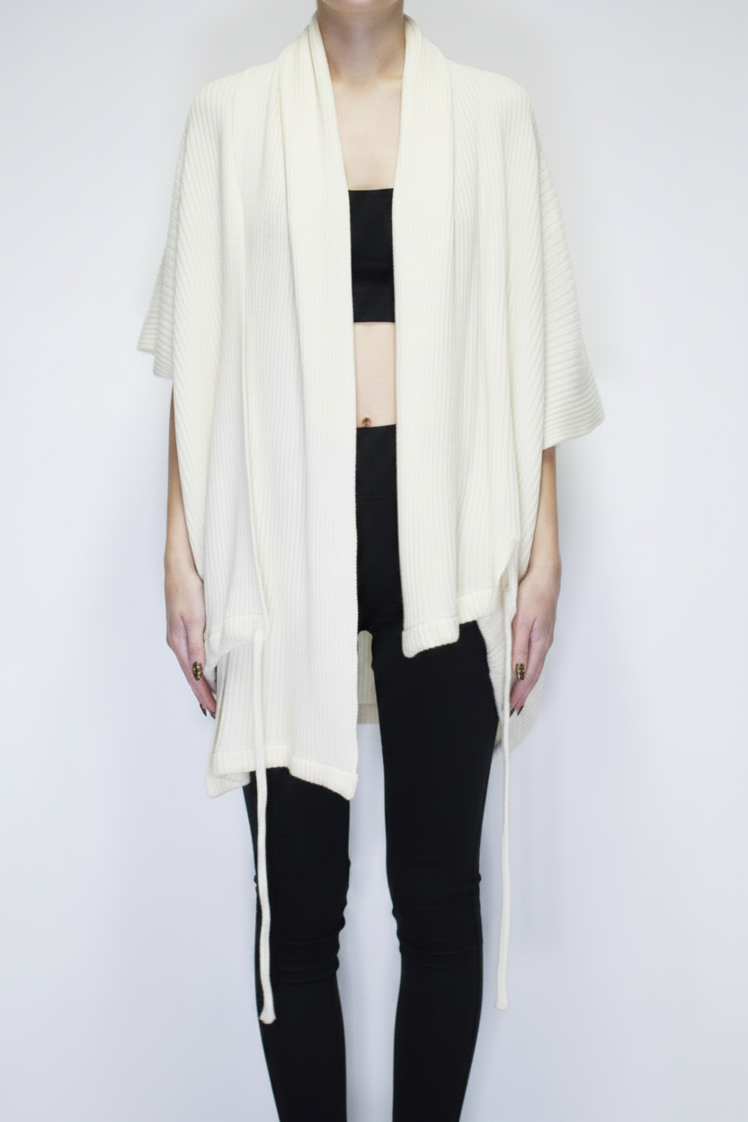 ARCHIVE 40122 - scarf wrap cardigan ivory