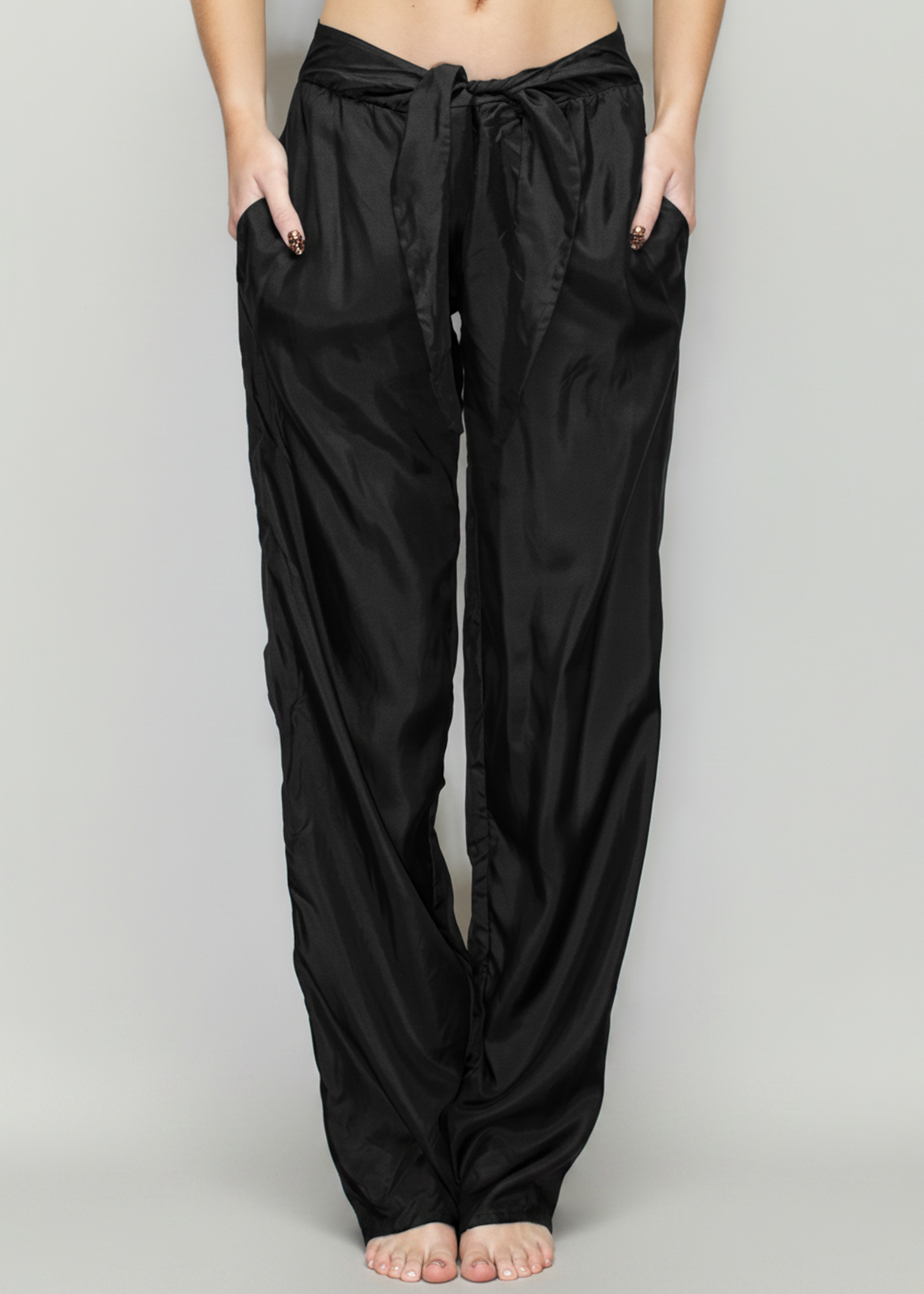 ARCHIVE 50073 - silk tie pant black