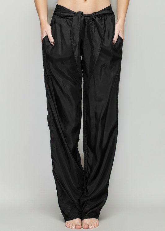 ARCHIVE 50073 - silk tie pant black