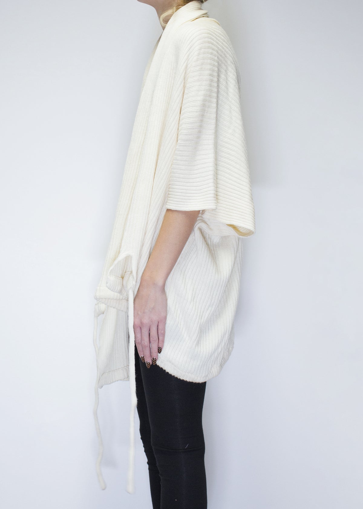 ARCHIVE 40122 - scarf wrap cardigan ivory